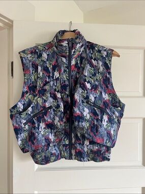 NWT FP Movement by Free People Navy Multicolor Quilted Vest